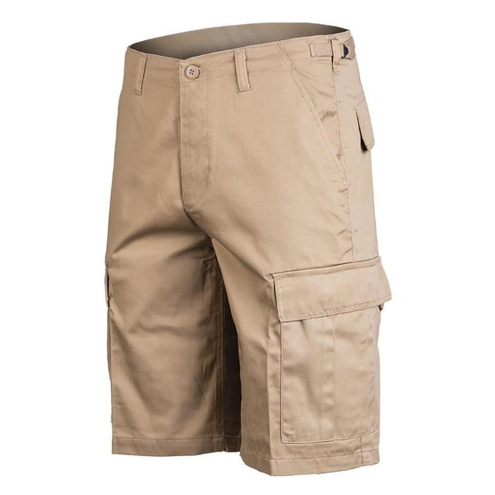 Bermuda cargo kaki Mil-Tec Army Style avec plusieurs poches et tissu résistant pour les activités de plein air.