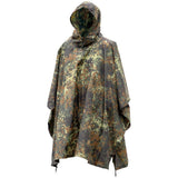 Poncho de style militaire de marque Mil-Tec Flecktarn camouflage ripstop léger imperméable