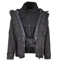 Parka de marque Mil-Tec avec doublure d'hiver Veste noire chaude imperméable Vêtements de pluie pour hommes
