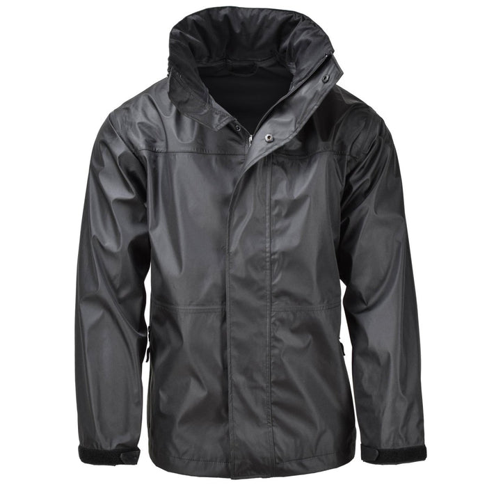 Mil-Tec Brand Rain Jacket Noir imperméable Homme Vêtements de pluie résistant à l'eau pour hommes - GoMilitar