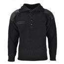 Mil - Tec Brand Sweater Austrian Army style Alpine Pullover Knit Men Black Wool - GoMilitar