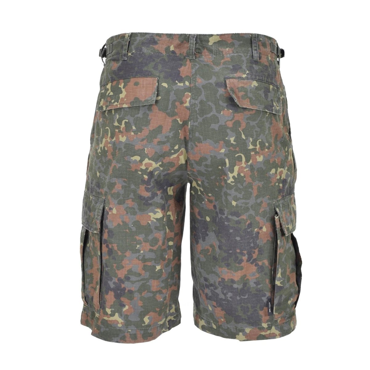 Short de terrain en ripstop prélavé de style militaire américain de marque Mil-Tec avec motif camouflage flecktarn