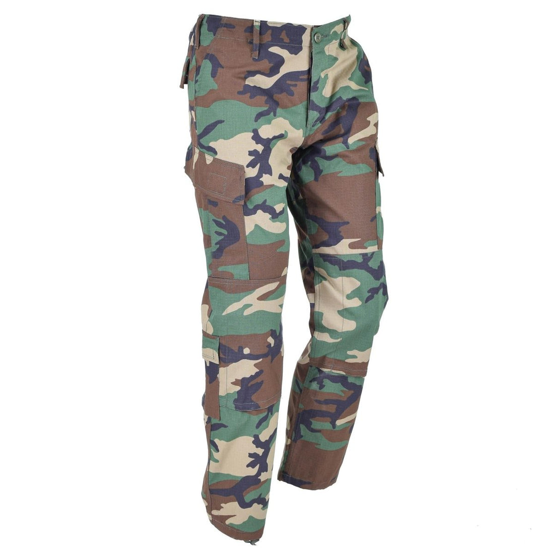 Pantalon cargo BDU de marque Mil-Tec de style militaire américain en ripstop camouflage boisé
