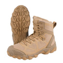 Lightweight MIL-TEC Chimera High boots in coyote color with slip-resistant sole and reinforced toe for outdoor use