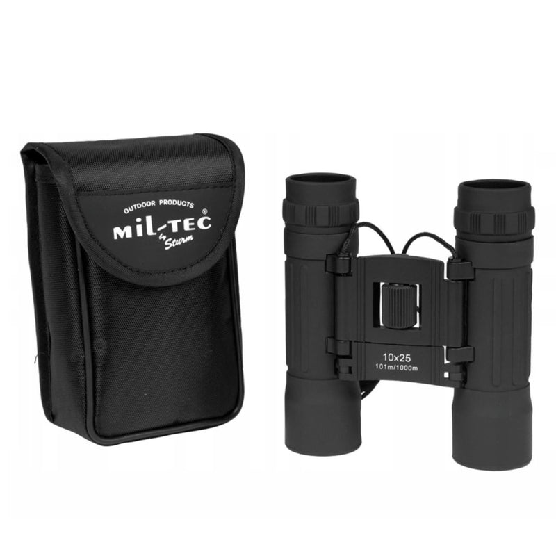 Binoculaires pliables MIL-TEC 10x25 Sac en nylon protecteur noir