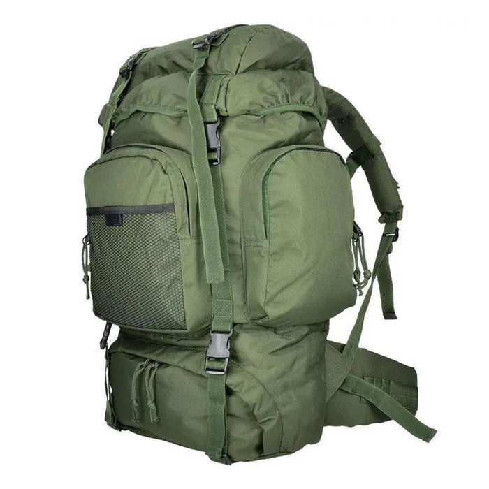 Sac à dos de randonnée MIL-TEC Commando vert avec plusieurs compartiments et sangle MOLLE, grand sac à dos imperméable de 55 litres.
