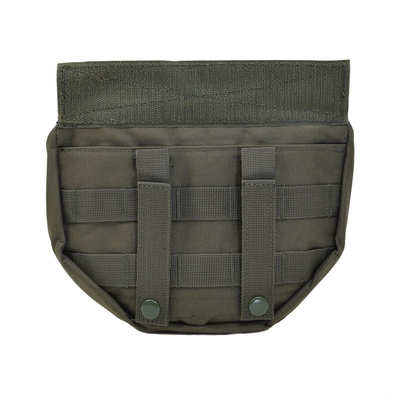 Olive green MIL-TEC small tactical dropdown pouch with MOLLE straps for attaching to plate carriers or backpacks