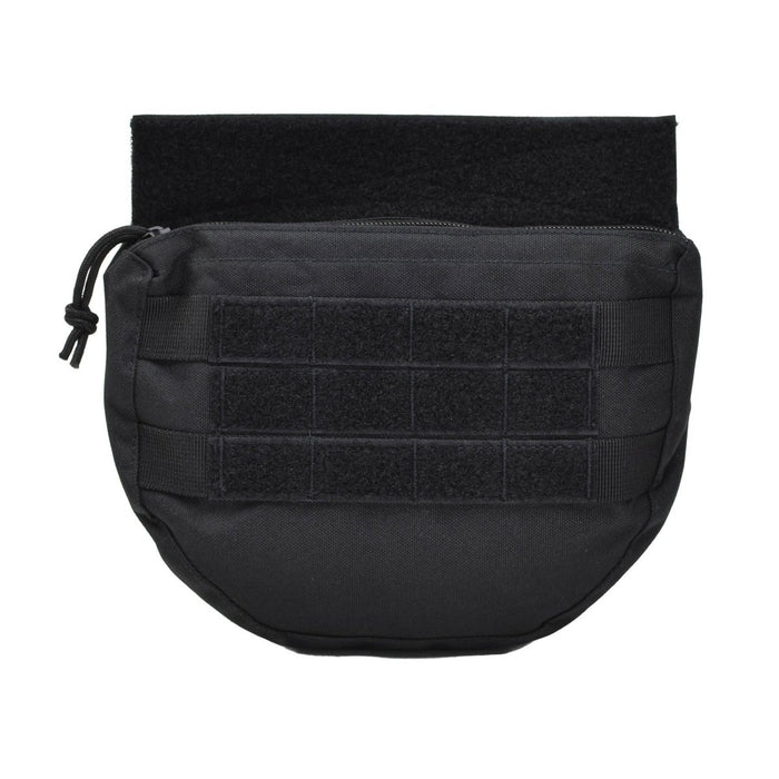 Petite pochette utilitaire tactique déroulante noire MIL-TEC avec panneau avant molle pour une fixation polyvalente de l'équipement