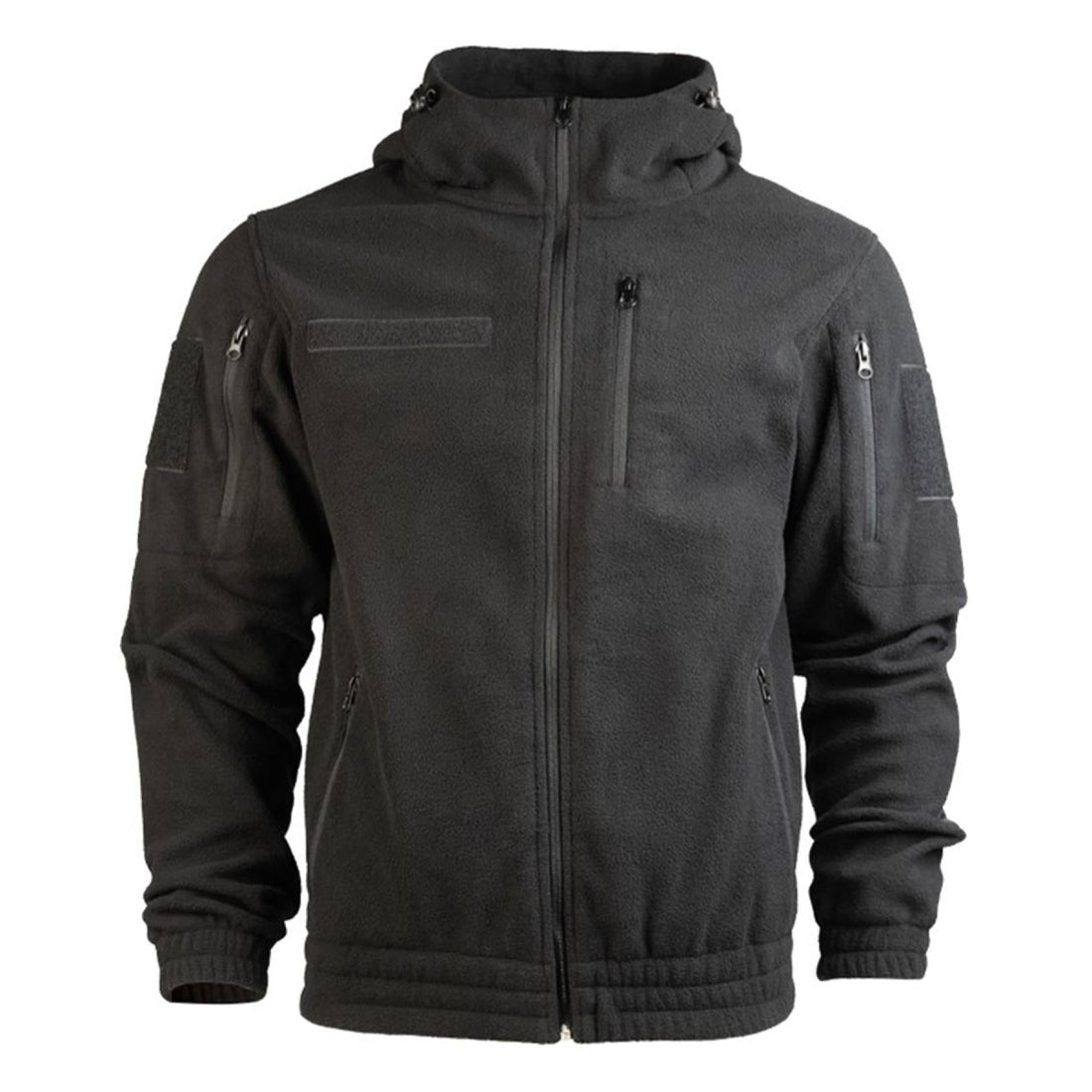 Veste Polaire MIL-TEC GEN II Coudes Renforcés Chauds Capuche Poche Poitrine Noir