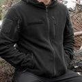 Veste Polaire MIL-TEC GEN II Coudes Renforcés Chauds Capuche Poche Poitrine Noir