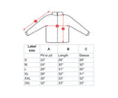 Size chart for Mil-Tec German army Parka with measurements for pit to pit, length, and sleeve in inches.