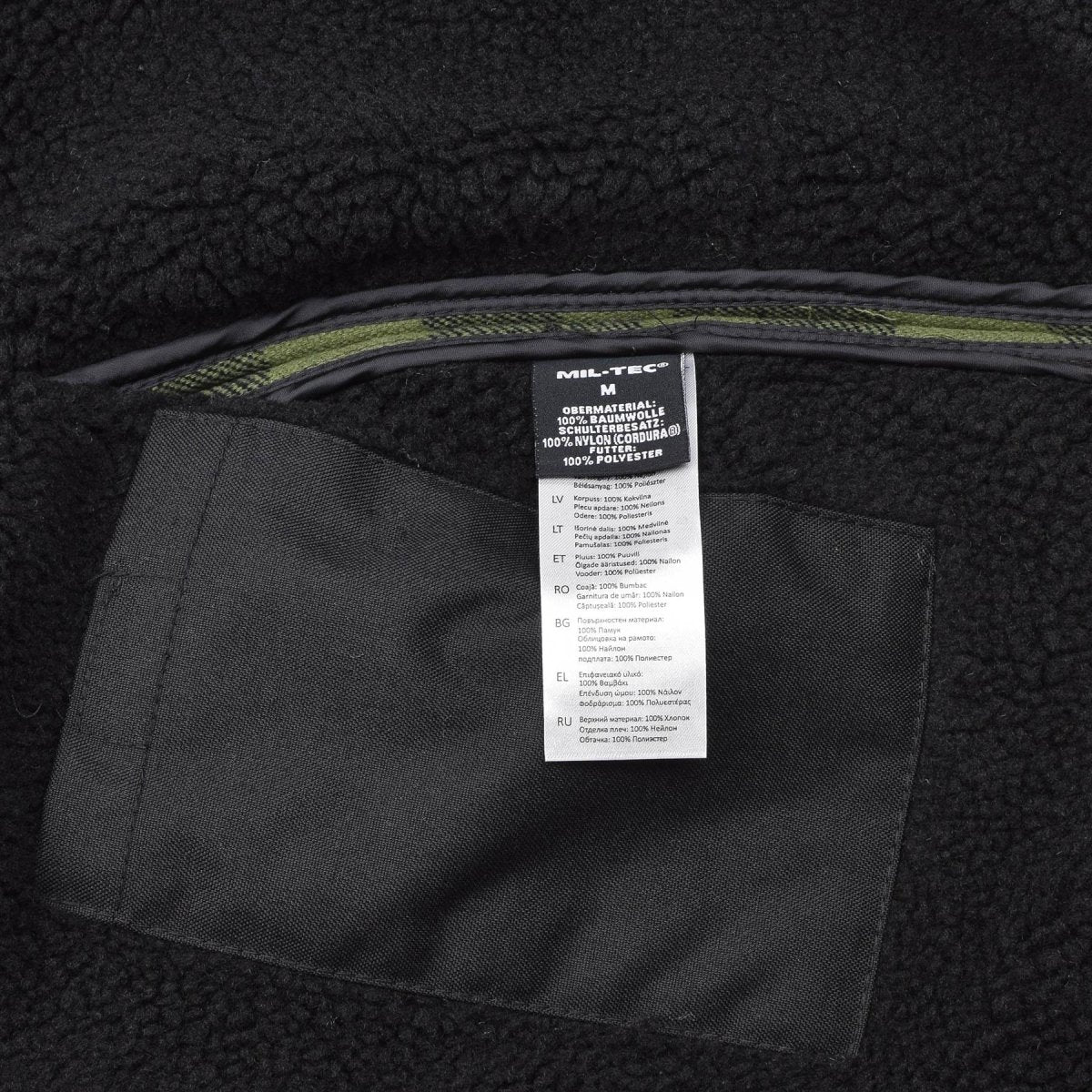 Veste de bûcheron militaire allemande MIL-TEC à carreaux à carreaux noir olive chaud NEUF