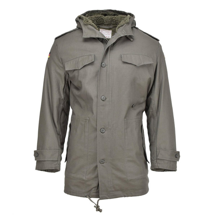 MIL-TEC Parka de style militaire allemand doublure en fausse fourrure à capuche rabat-tempête olive NOUVEAU - GoMilitar