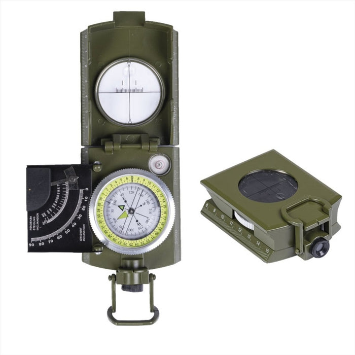 MIL-TEC Boussole prismatique militaire en aluminium Outil de navigation précis Olive - GoMilitar