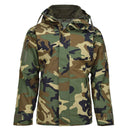 MIL-TEC GEN II fleece-lined winter jacket in woodland camo with removable liner, hood, and water-resistant soft shell design