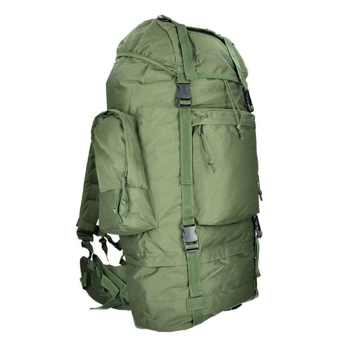Sac à dos tactique de randonnée MIL-TEC RANGER 75L vert avec plusieurs compartiments et bretelles réglables pour les aventures en plein air