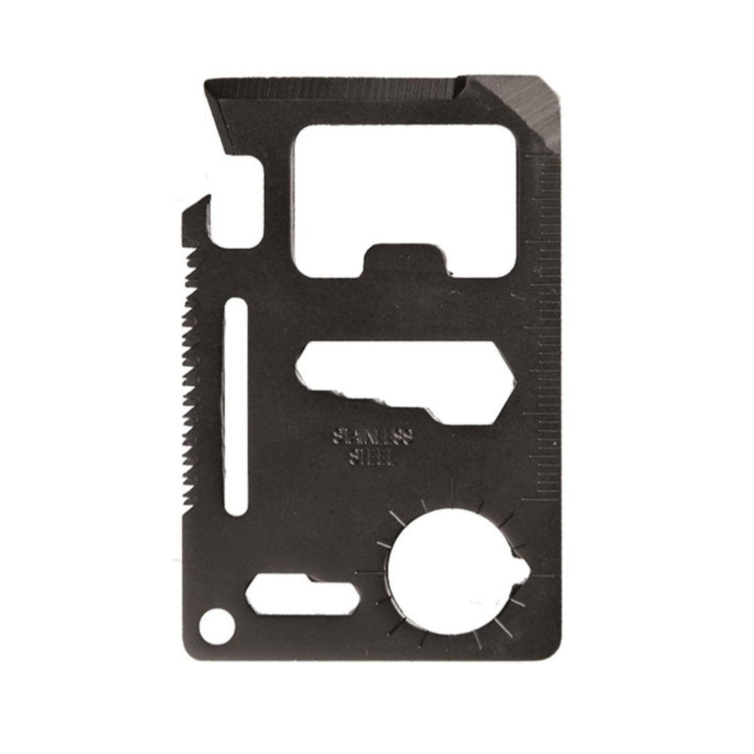 MIL-TEC Outil de Survie en Acier Inoxydable Pochette Multi-Outils pour l'extérieur Incluse Noir