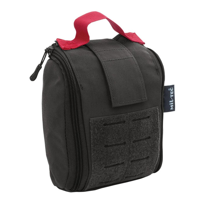 Trousse de premiers secours tactique Mil-Tec Pochette médicale noire type taupe Pochette IFAK 25 pièces - GoMilitar