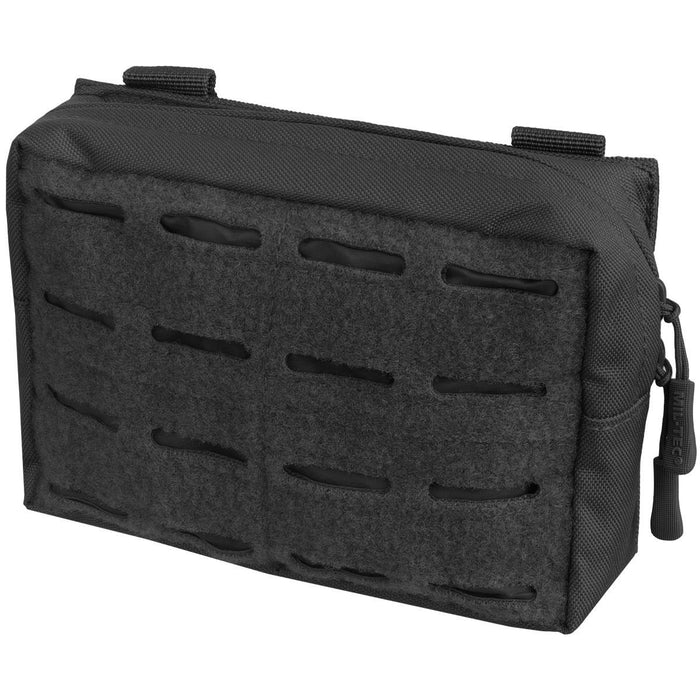 Pochette de ceinture tactique MOLLE noire compacte MIL-TEC avec sangle durable découpée au laser pour une organisation sécurisée du matériel.