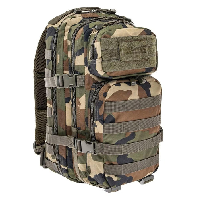 Sac à dos tactique MIL-TEC U.S. Assault 20 litres camouflage forestier avec système MOLLE et bretelles rembourrées pour la randonnée et le trekking
