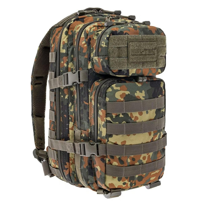 Sac à dos tactique MIL-TEC U.S. Assault camouflage flecktarn 20L avec système MOLLE et sangles rembourrées pour la randonnée et l'extérieur
