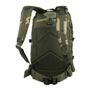 MIL-TEC U.S. Assault 36L woodland camo backpack with padded back and adjustable straps for hiking and tactical use