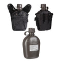 MIL-TEC Cantine en plastique de style américain 1L avec couvercle tactique extérieur noir