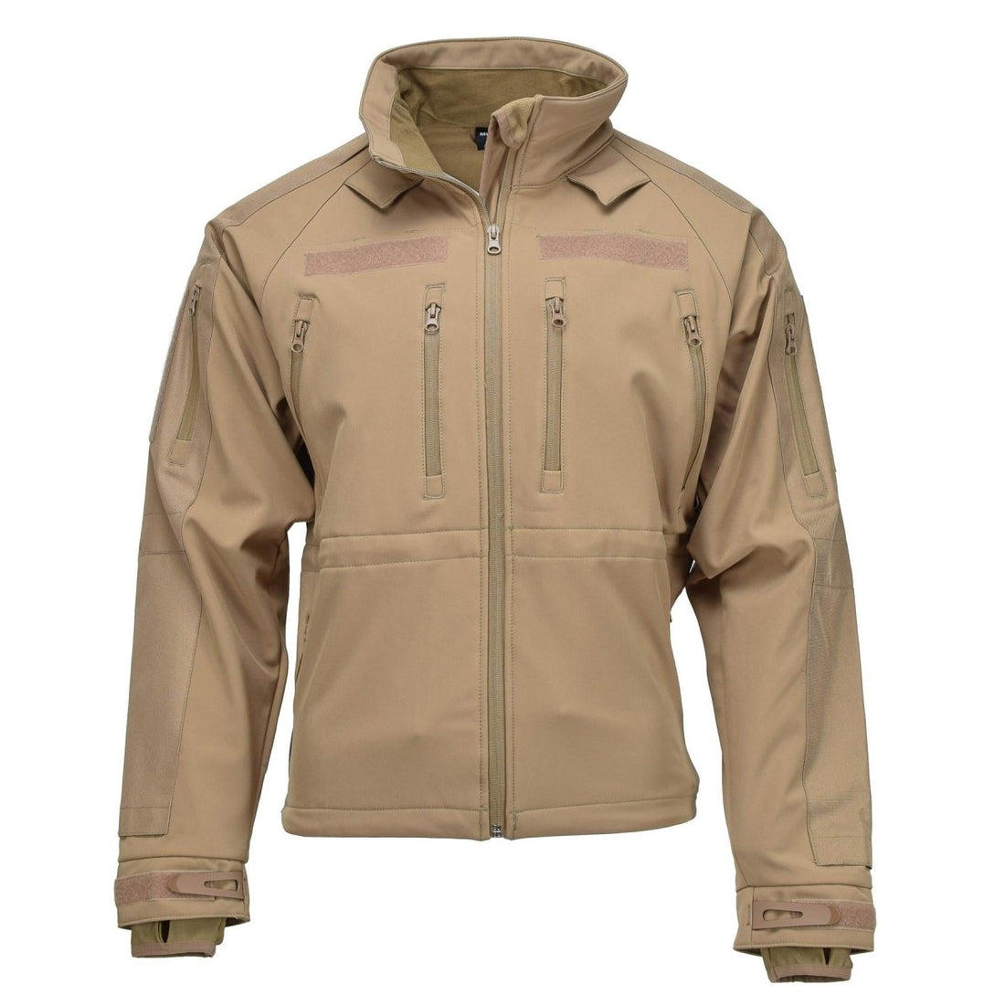 Veste de randonnée coupe-vent MIL-TEC Softshell coupe-vent Zips doublure polaire Coyote