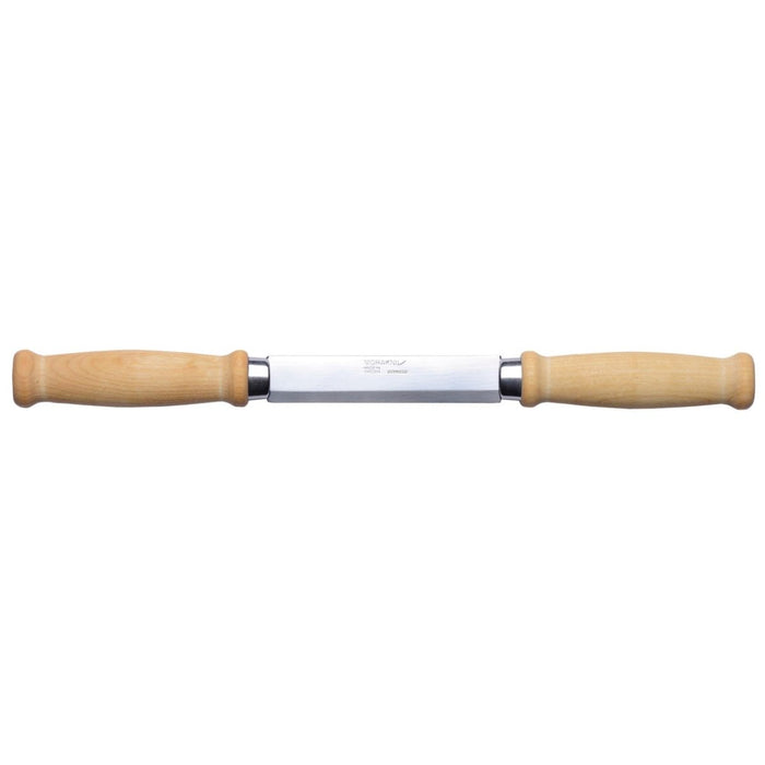 MORAKNIV Wood Splitting Knife 220 with stainless steel blade and birch wood handles for precise woodcarving and splitting.