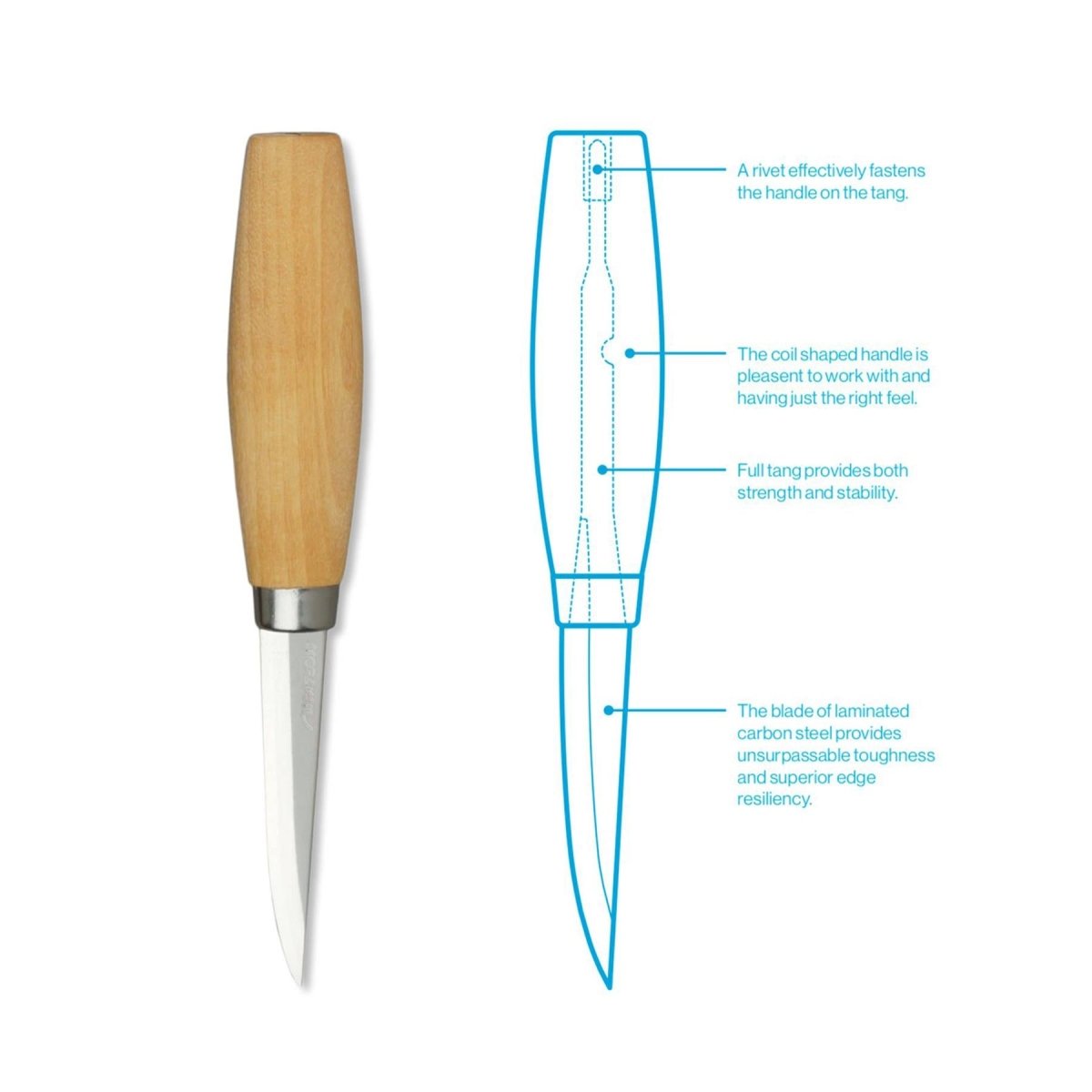 MORAKNIV Woodcarving 106 outil de travail du bois couteau à découper artisanal en acier au carbone