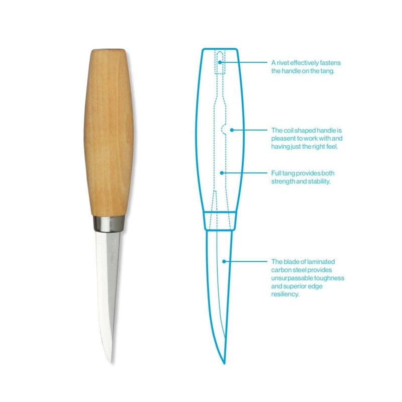 MORAKNIV Woodcarving 106 outil de travail du bois couteau à découper artisanal en acier au carbone