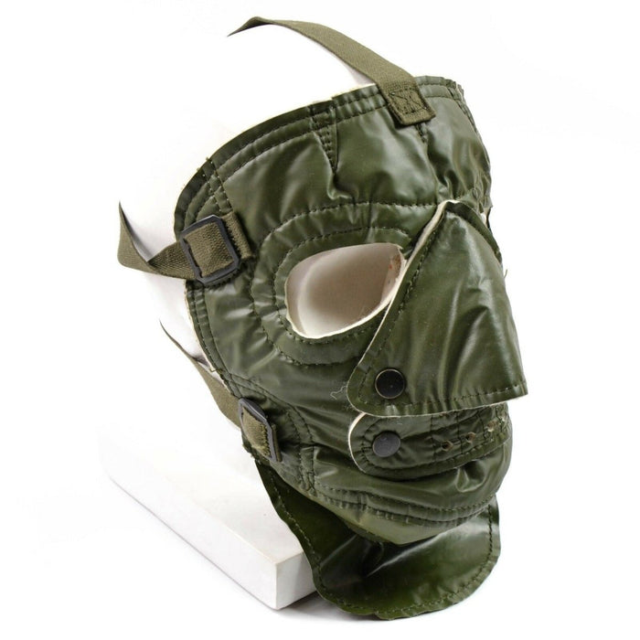 Masque facial vert pour temps froid de l'armée américaine avec bretelles réglables et design militaire effrayant pour plus de chaleur et de protection.
