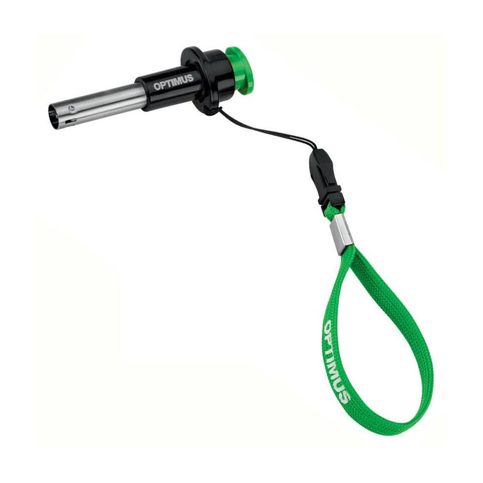 Briquet de démarrage piézo-électrique Optimus Sparky portatif avec lanière verte pour l'allumage d'un réchaud de camping à l'extérieur