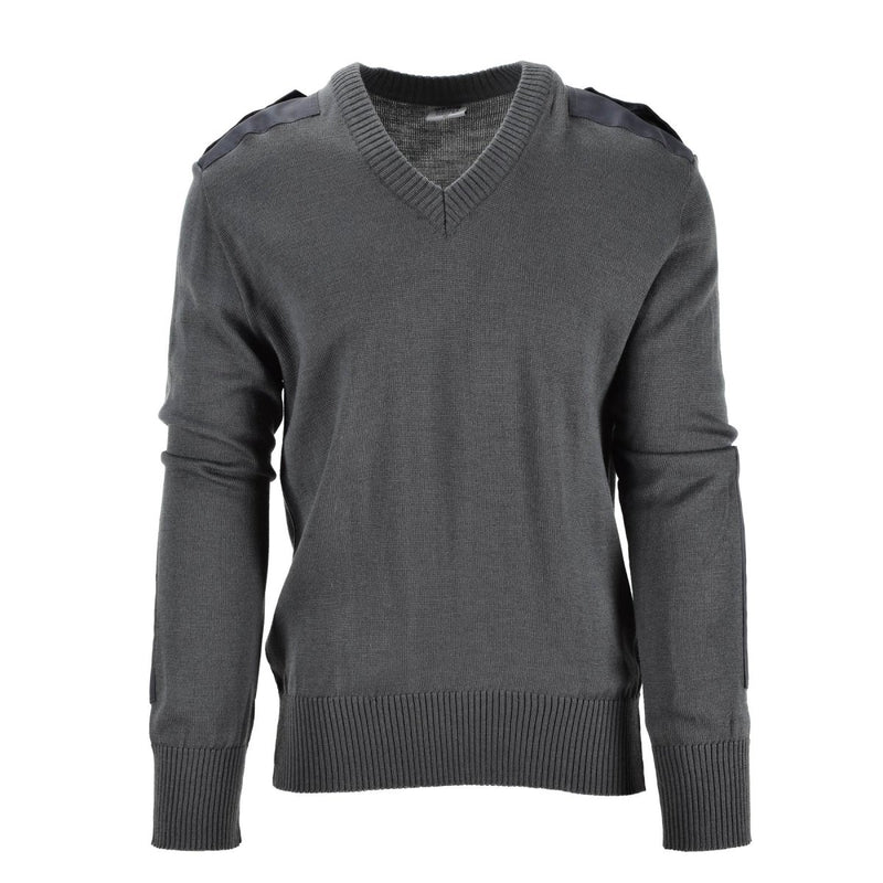 Original Austrian army pullover Jumper commando grey wool V - neck sweater NEW - GoMilitar