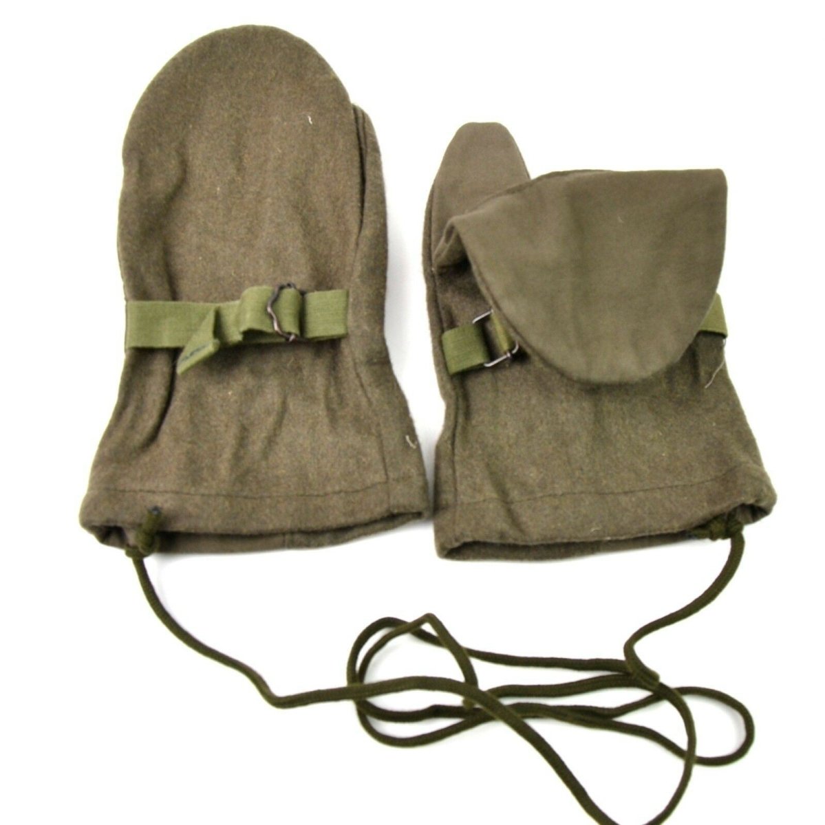 Mitaines d'hiver en laine de l'armée autrichienne originales, olive