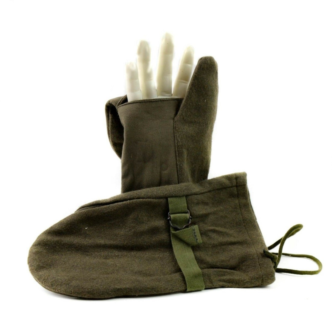Mitaines d'hiver en laine de l'armée autrichienne originales, olive