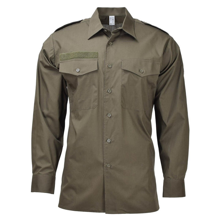 Chemises olive des forces armées militaires autrichiennes originales service classique sur le terrain NOUVEAU - GoMilitar
