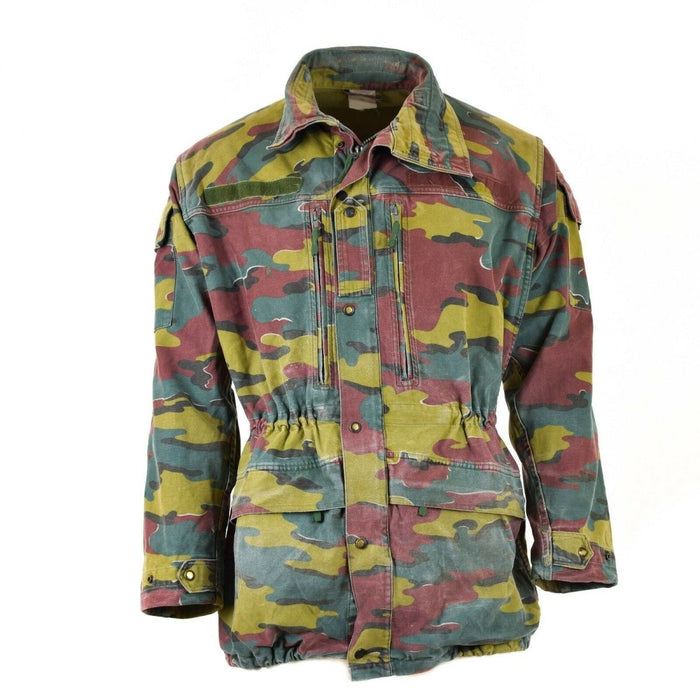 Veste de campagne M90 originale de l'armée belge en camouflage puzzle, parka militaire durable en surplus pour une utilisation en extérieur
