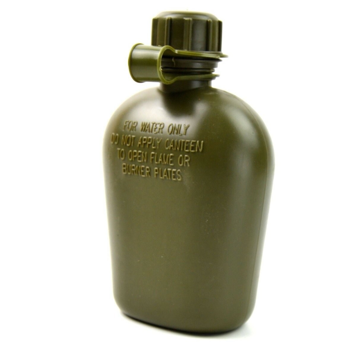 Cantine à eau militaire belge originale M1 avec couvercle, bouteille d'équipement de terrain, olive