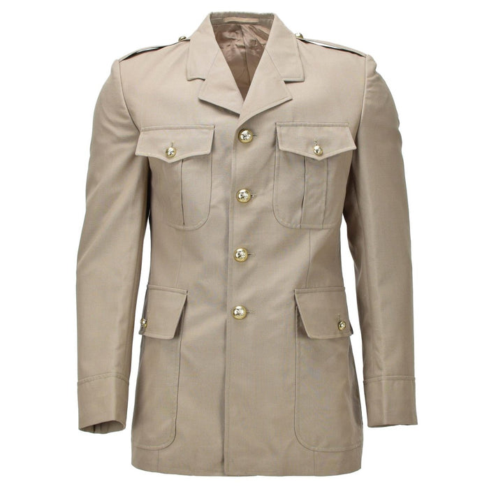 Veste formelle militaire originale belge boutons en métal épaulettes kaki - GoMilitar