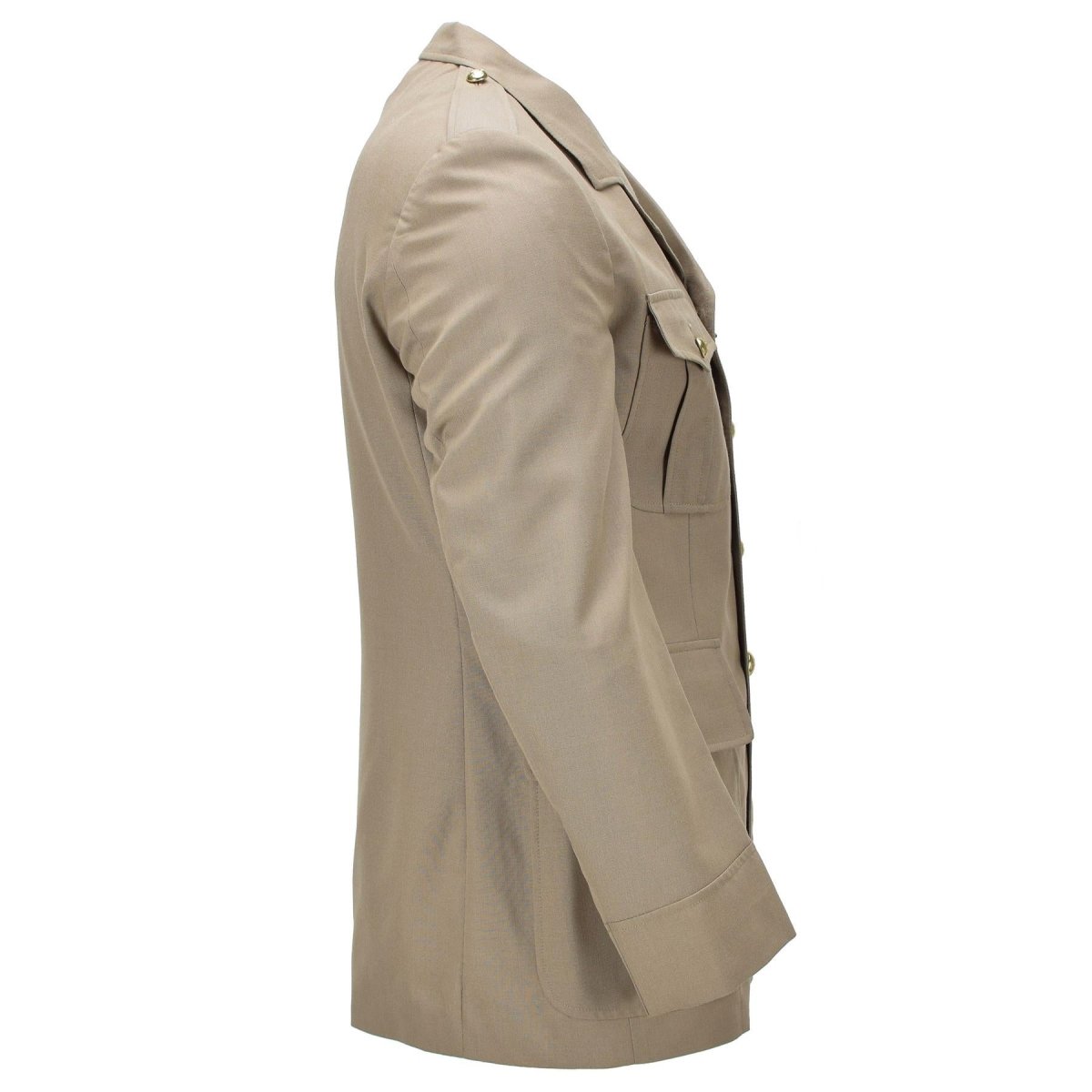 Veste militaire belge d'origine avec boutons métalliques et épaulettes, kaki