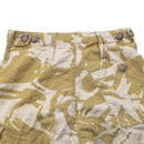 Close-up of original British army desert camouflage lightweight combat trousers with buttoned pockets and belt loops