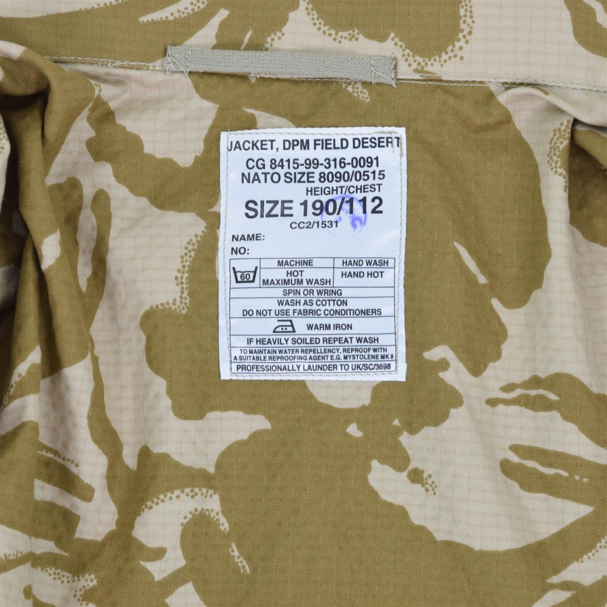 Veste de l'armée britannique originale, parka ripstop camouflage désert, édition militaire, NEUF