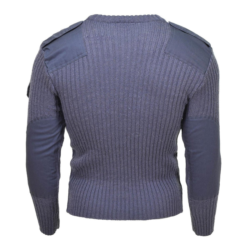 Pull original de l'armée britannique Commando Jumper Pull bleu gris en laine