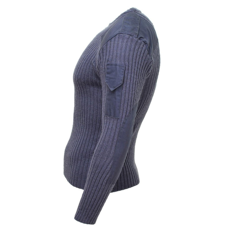 Pull original de l'armée britannique Commando Jumper Pull bleu gris en laine