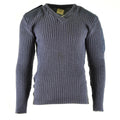 Pull original de l'armée britannique Commando Jumper Pull bleu gris en laine à col en V