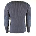 Pull original de l'armée britannique Commando Jumper Pull bleu gris en laine à col en V