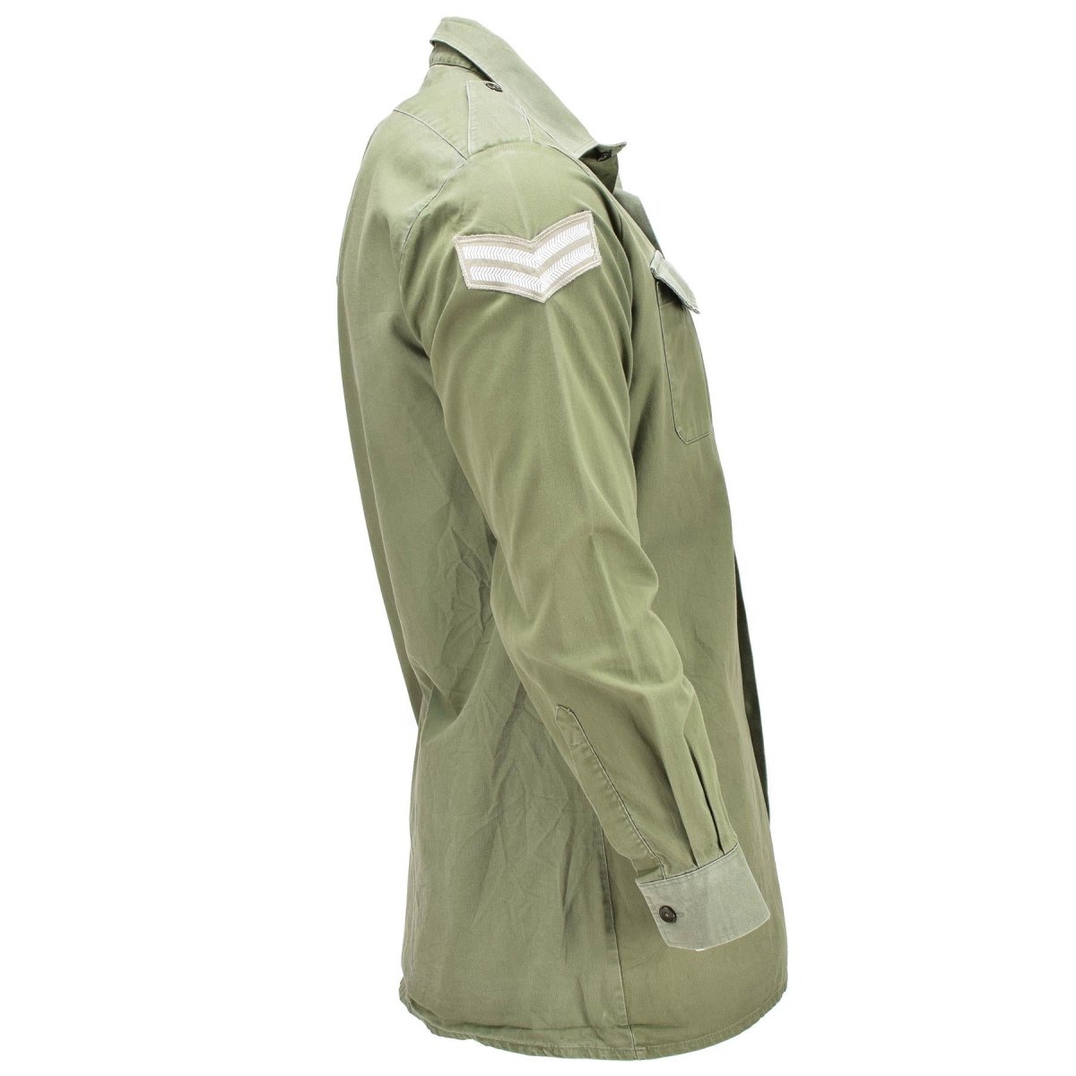 Chemise de l'armée britannique originale OD Green Military service manches longues BDU