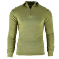Chemise en tricot originale de l'armée britannique à fermeture éclair Sous-chemise thermique zippée Vert OD
