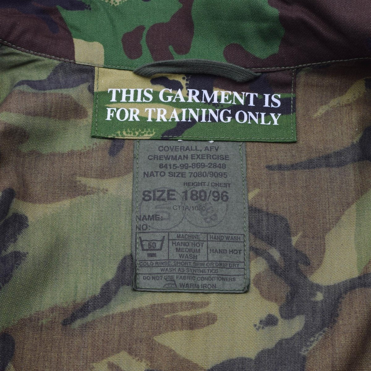 Combinaison blindée originale militaire britannique AFV Crewman, camouflage DPM